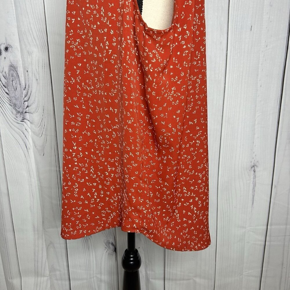 Que Zhu Womens Red Sleeveless Blouse Sz 2XL V-Neck Stretch - Picture 6 of 10